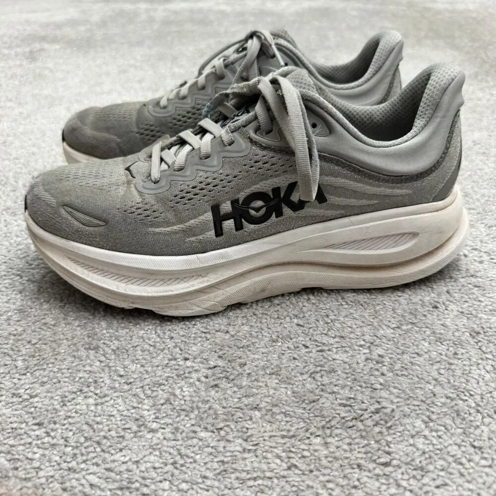 Hoka One One Bondi 9 Galactic Gray Running Shoes Sneakers 8.5D Max Cushioning